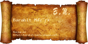 Barabit Márk névjegykártya